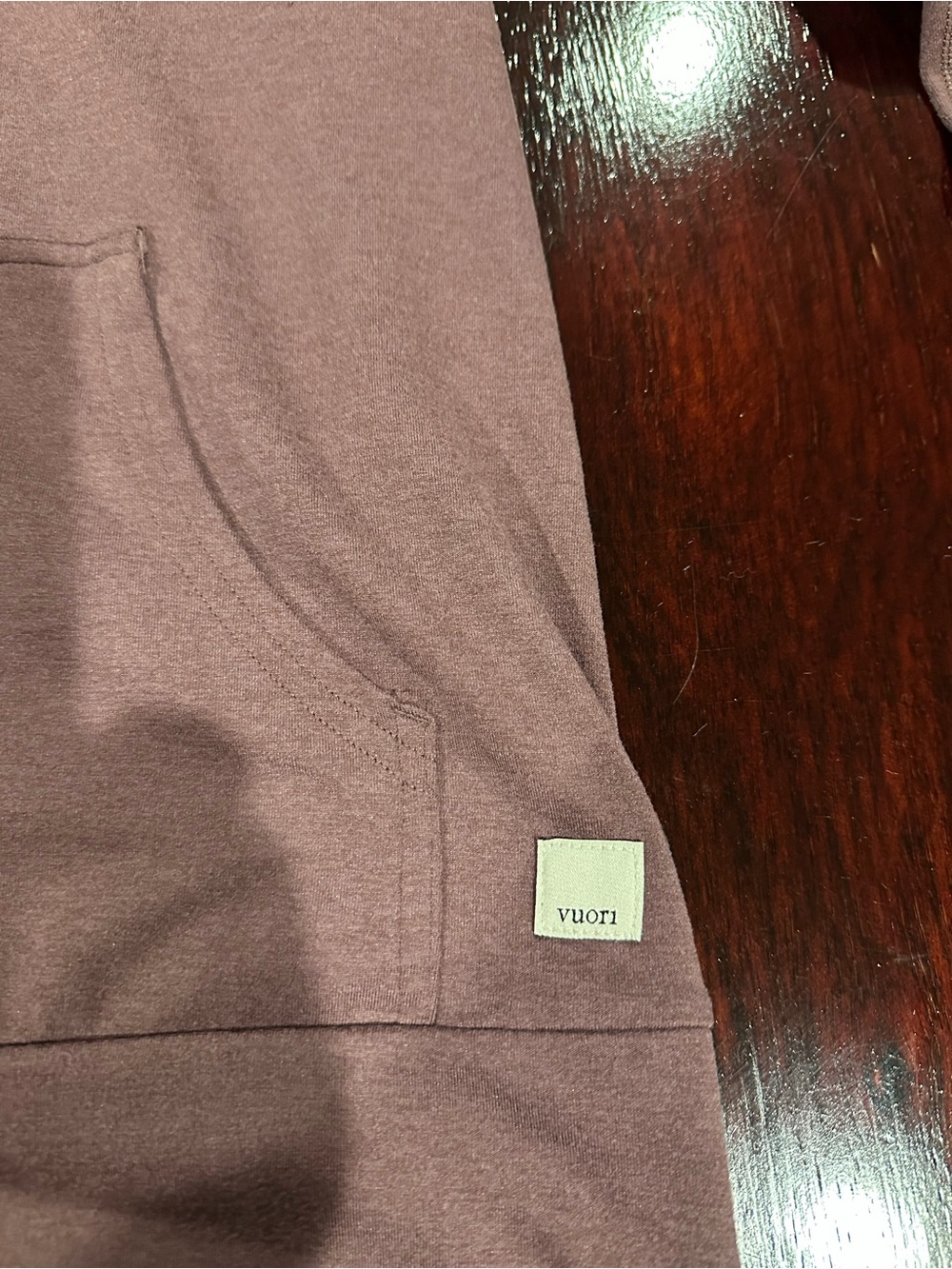 Vuori Dusty Mauve Full-Zip Hoodie with Drawstring - Picture 2 of 3
